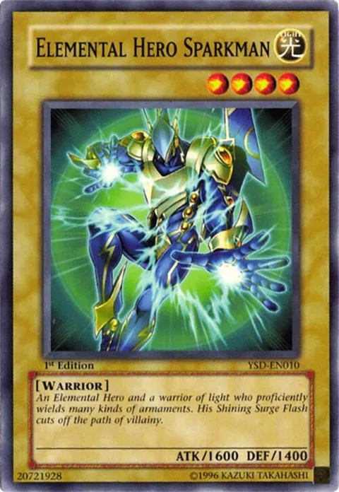 Elemental Hero Sparkman YSD-EN010 Unlimited Yu-Gi-Oh card from Starter Deck 2006
