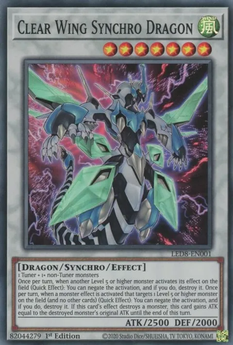 Clear Wing Synchro Dragon LED8-EN001 Yu-Gi-Oh card from Legendary Duelists: Synchro Storm