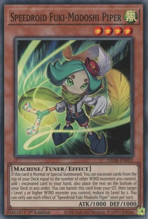 Speedroid Fuki-Modoshi Piper LED8-EN002 Yu-Gi-Oh card from Legendary Duelists: Synchro Storm