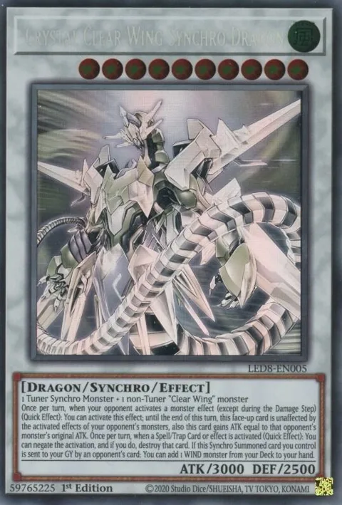 Crystal Clear Wing Synchro Dragon Ghost Rare LED8-EN005 Yu-Gi-Oh card from Legendary Duelists: Synchro Storm