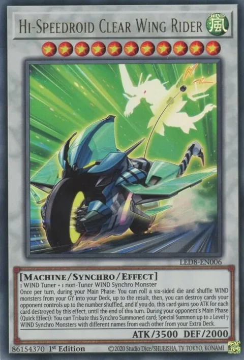 Hi-Speedroid Clear Wing Rider LED8-EN006 Yu-Gi-Oh card from Legendary Duelists: Synchro Storm