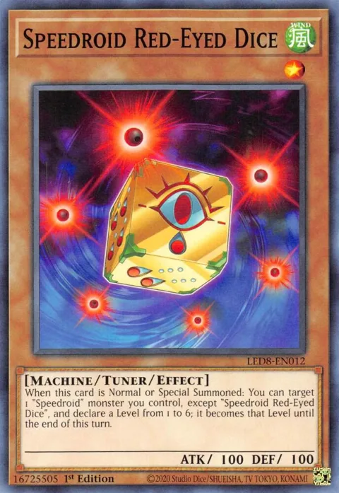 Speedroid Red-Eyed Dice LED8-EN012 Yu-Gi-Oh card from Legendary Duelists: Synchro Storm