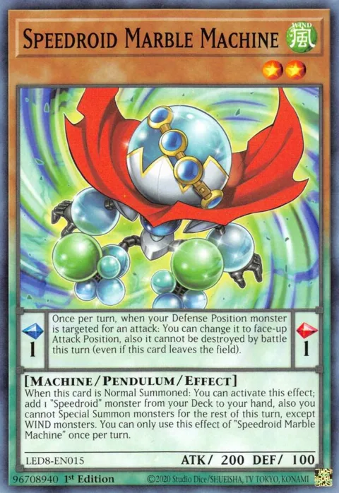 Speedroid Marble Machine LED8-EN015 Yu-Gi-Oh card from Legendary Duelists: Synchro Storm