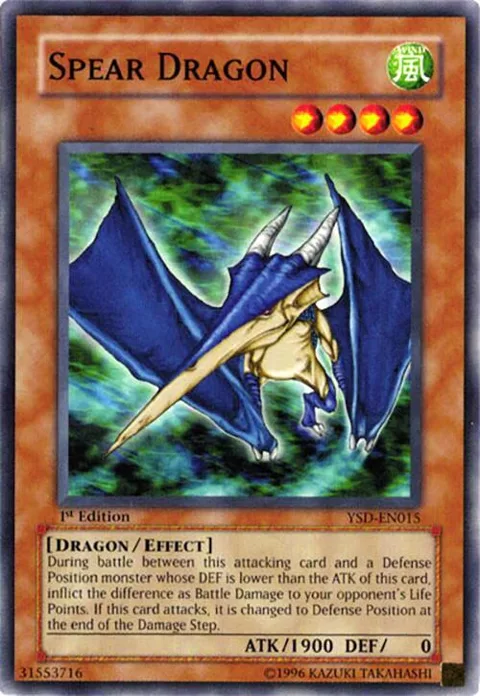 Spear Dragon YSD-EN015 Yu-Gi-Oh card from Starter Deck 2006
