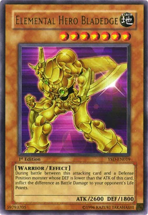 Elemental Hero Bladedge YSD-EN019 Unlimited Yu-Gi-Oh card from Starter Deck 2006
