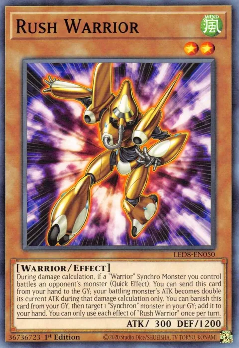Rush Warrior LED8-EN050 Yu-Gi-Oh card from Legendary Duelists: Synchro Storm