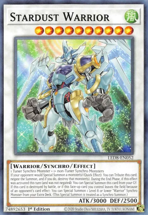Stardust Warrior LED8-EN052 Yu-Gi-Oh card from Legendary Duelists: Synchro Storm