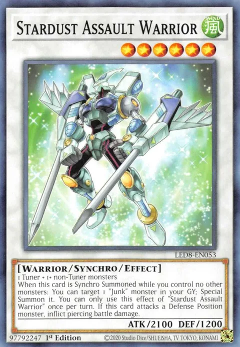 Stardust Assault Warrior LED8-EN053 Yu-Gi-Oh card from Legendary Duelists: Synchro Storm
