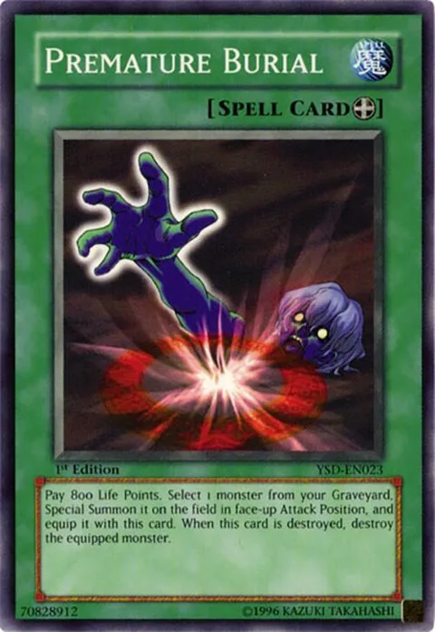 Premature Burial YSD-EN023 Unlimited Yu-Gi-Oh card from Starter Deck 2006