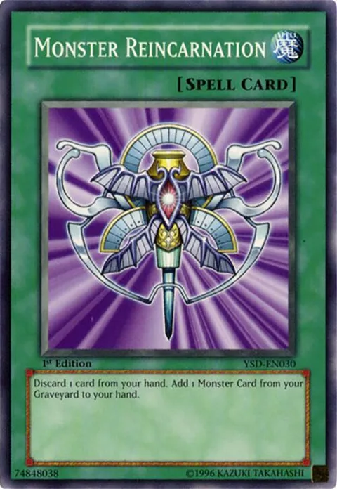 Monster Reincarnation YSD-EN030 Unlimited Yu-Gi-Oh card from Starter Deck 2006