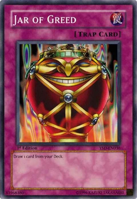 Jar of Greed YSD-EN036 Unlimited Yu-Gi-Oh card from Starter Deck 2006