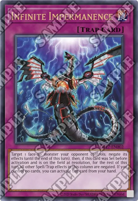 Infinite Impermanence Ultimate Rare OP17-EN002 Yu-Gi-Oh card from OTS Tournament Pack 17