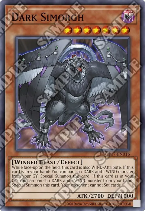 Dark Simorgh OP17-EN016 Yu-Gi-Oh card from OTS Tournament Pack 17