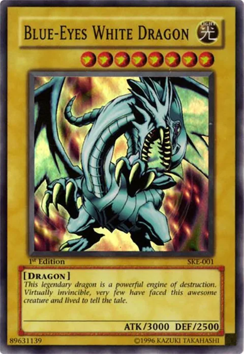Blue-Eyes White Dragon SKE-001 1st Edition Yu-Gi-Oh card from Starter Deck: Kaiba Evolution