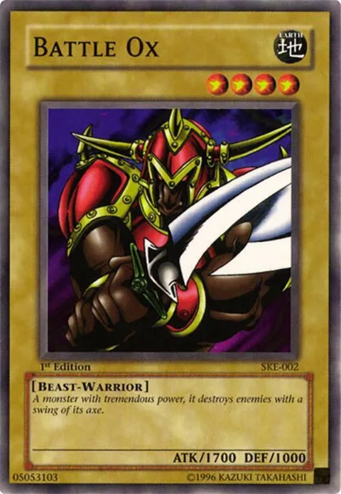 Battle Ox SKE-002 Unlimited Yu-Gi-Oh card from Starter Deck: Kaiba Evolution