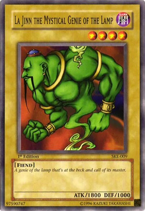 La Jinn the Mystical Genie of the Lamp SKE-009 1st Edition Yu-Gi-Oh card from Starter Deck: Kaiba Evolution