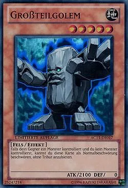 Big Piece Golem German - "Grossteilgolem" AC11-DE017 Yu-Gi-Oh card from Advent Calendar 2011 (Adventskalender)