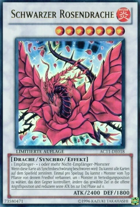 Black Rose Dragon German - "Schwarzer Rosendrache" AC11-DE018 Yu-Gi-Oh card from Advent Calendar 2011 (Adventskalender)