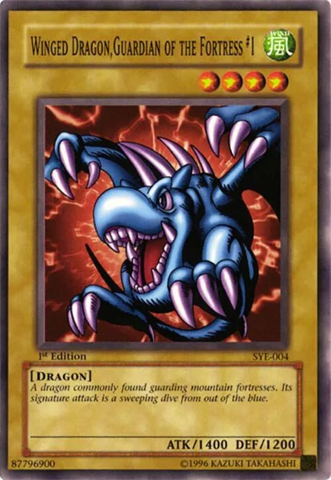 Winged Dragon, Guardian of the Fortress #1 SYE-004 1st Edition Yu-Gi-Oh card from Starter Deck: Yugi Evolution