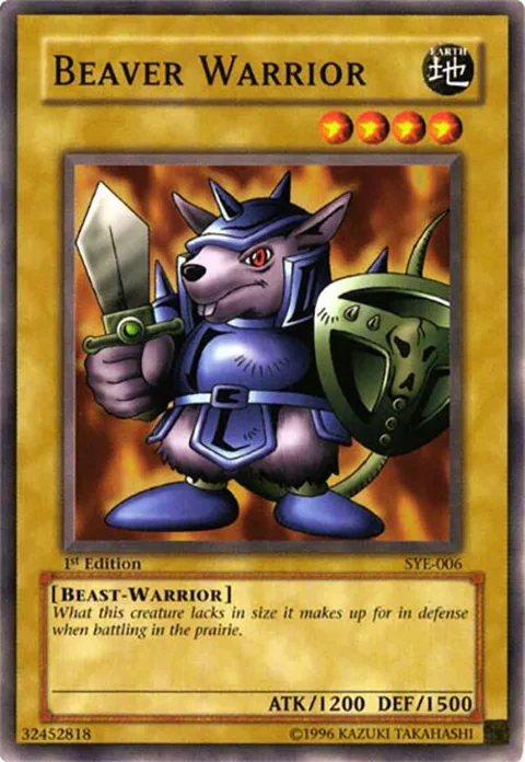 Beaver Warrior SYE-006 1st Edition Yu-Gi-Oh card from Starter Deck: Yugi Evolution