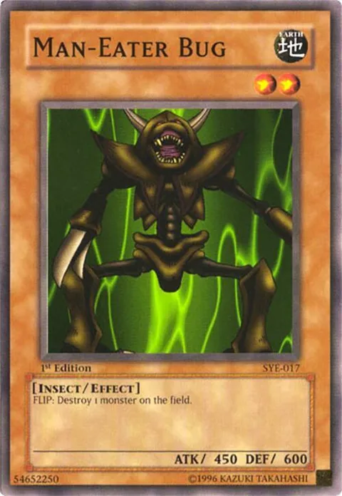 Man-Eater Bug SYE-017 1st Edition Yu-Gi-Oh card from Starter Deck: Yugi Evolution