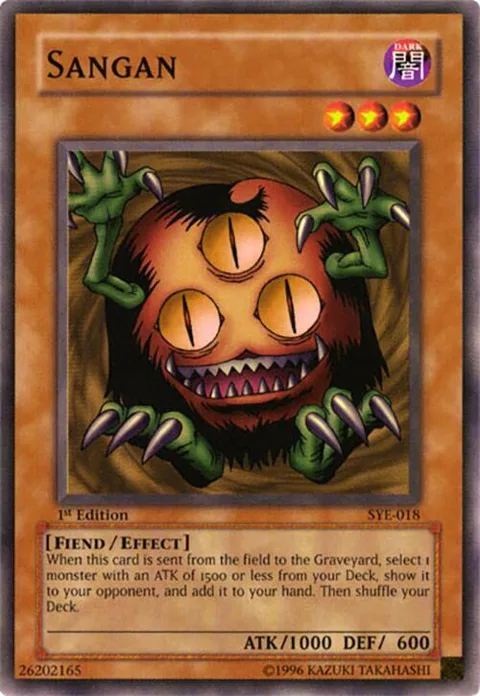 Sangan SYE-018 Unlimited Yu-Gi-Oh card from Starter Deck: Yugi Evolution