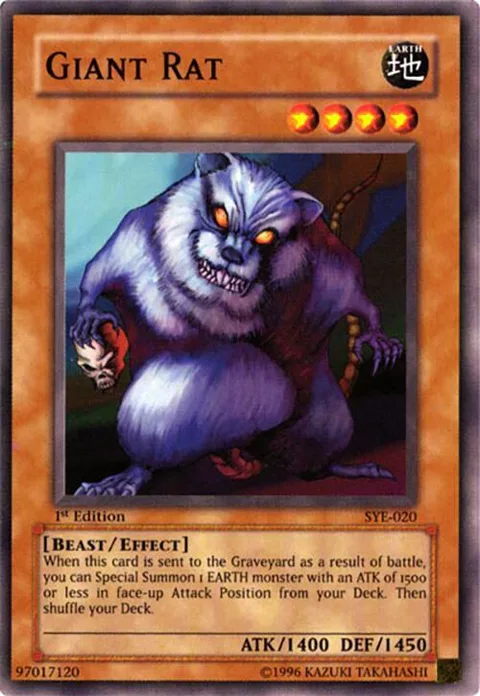 Giant Rat SYE-020 Yu-Gi-Oh card from Starter Deck: Yugi Evolution