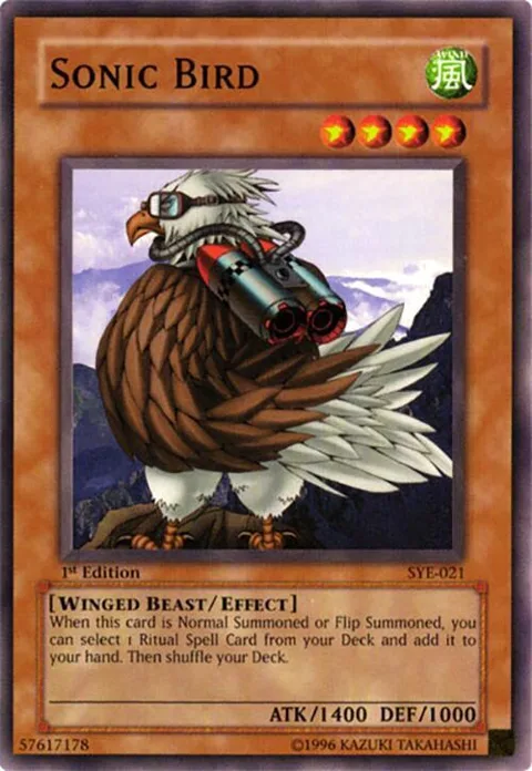 Sonic Bird SYE-021 Yu-Gi-Oh card from Starter Deck: Yugi Evolution