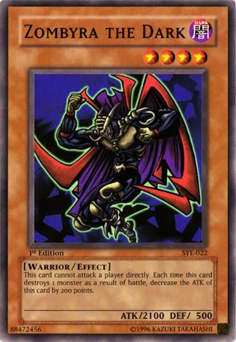 Zombyra the Dark SYE-022 1st Edition Yu-Gi-Oh card from Starter Deck: Yugi Evolution
