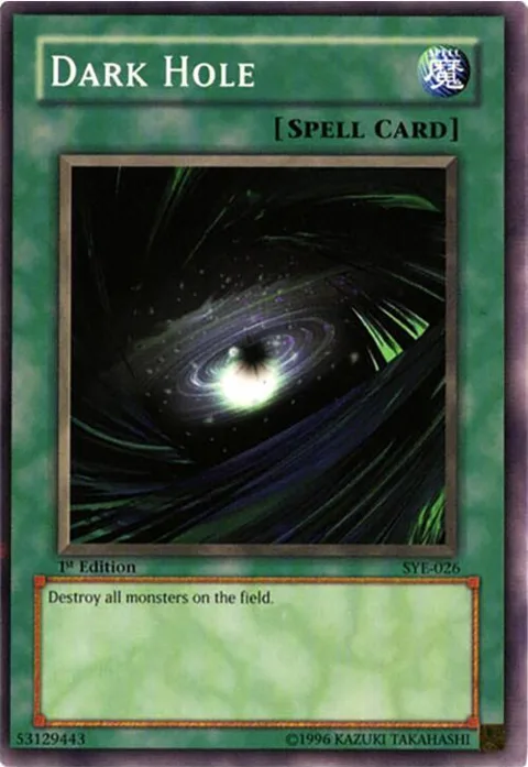 Dark Hole SYE-026 1st Edition Yu-Gi-Oh card from Starter Deck: Yugi Evolution