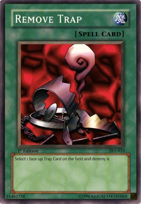 Remove Trap SYE-033 1st Edition Yu-Gi-Oh card from Starter Deck: Yugi Evolution