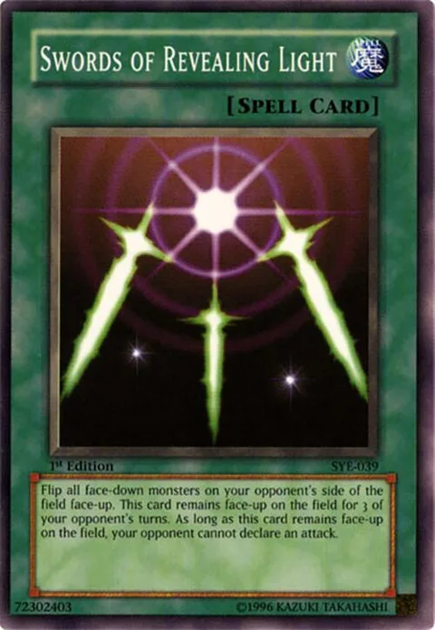Swords of Revealing Light SYE-039 1st Edition Yu-Gi-Oh card from Starter Deck: Yugi Evolution