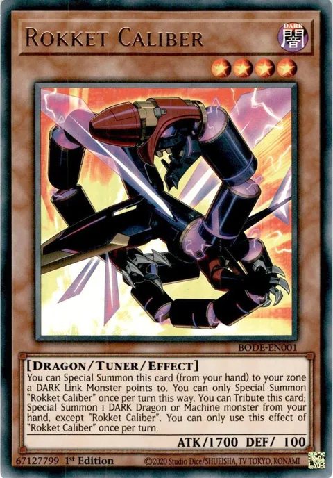 Rokket Caliber BODE-EN001 Yu-Gi-Oh card from Burst of Destiny
