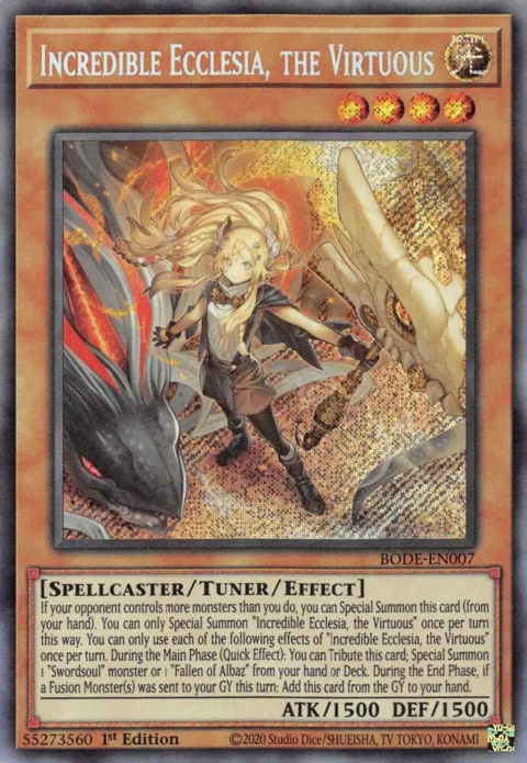 Incredible Ecclesia, the Virtuous BODE-EN007 Yu-Gi-Oh card from Burst of Destiny