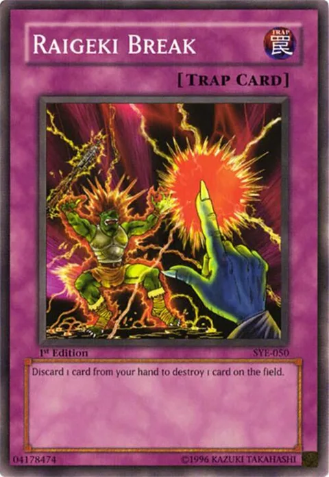 Raigeki Break SYE-050 1st Edition Yu-Gi-Oh card from Starter Deck: Yugi Evolution