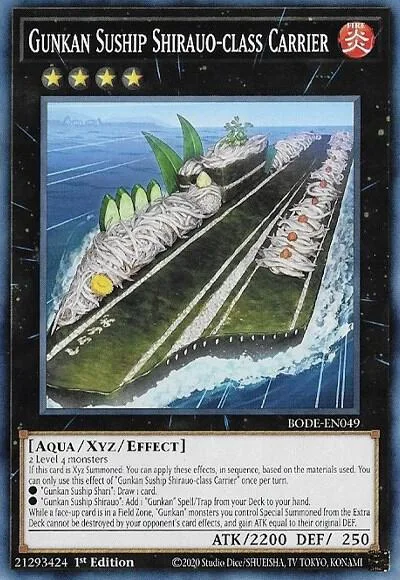 Gunkan Suship Shirauo-class Carrier BODE-EN049 Yu-Gi-Oh card from Burst of Destiny