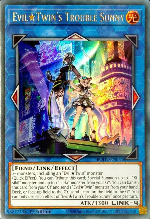 Evil Twin's Trouble Sunny BODE-EN051 Yu-Gi-Oh card from Burst of Destiny