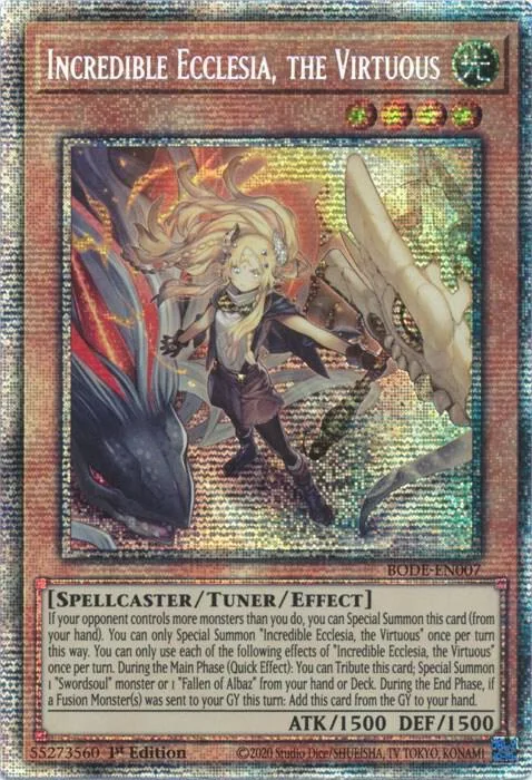 Incredible Ecclesia, the Virtuous Starlight Rare BODE-EN007 Yu-Gi-Oh card from Burst of Destiny