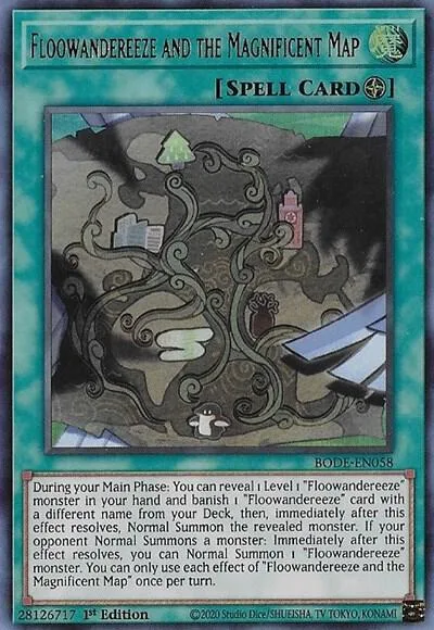 Floowandereeze and the Magnificent Map BODE-EN058 Yu-Gi-Oh card from Burst of Destiny