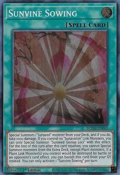 Sunvine Sowing BODE-EN065 Yu-Gi-Oh card from Burst of Destiny