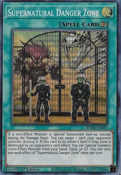 Supernatural Danger Zone BODE-EN067 Yu-Gi-Oh card from Burst of Destiny