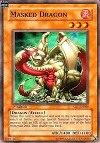 Masked Dragon SD1-EN009 1st Edition Yu-Gi-Oh card from Structure Deck: Dragon's Roar