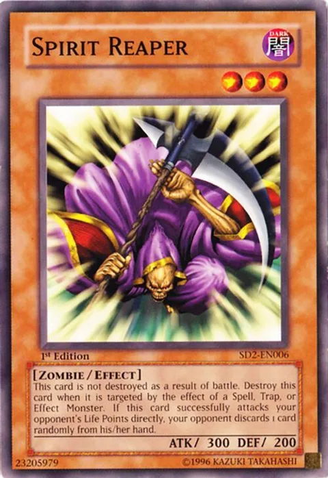 Spirit Reaper SD2-EN006 Unlimited Yu-Gi-Oh card from Structure Deck: Zombie Madness