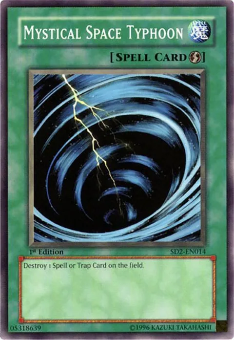 Mystical Space Typhoon SD2-EN014 Yu-Gi-Oh card from Structure Deck: Zombie Madness