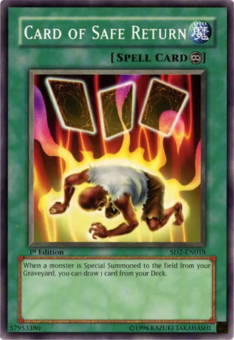 Card of Safe Return SD2-EN018 1st Edition Yu-Gi-Oh card from Structure Deck: Zombie Madness