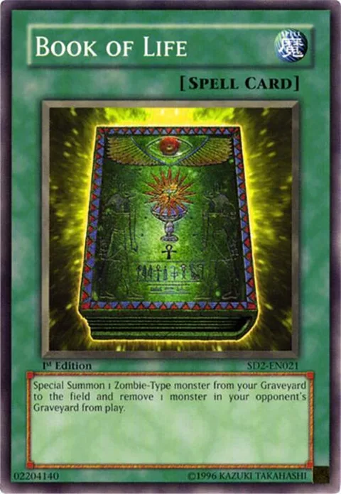 Book of Life SD2-EN021 1st Edition Yu-Gi-Oh card from Structure Deck: Zombie Madness