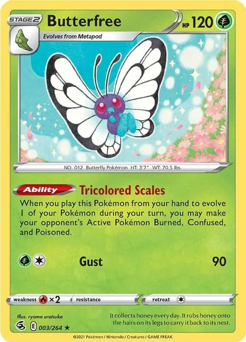 Butterfree #003/264 Reverse Holofoil Pokémon card from Fusion Strike