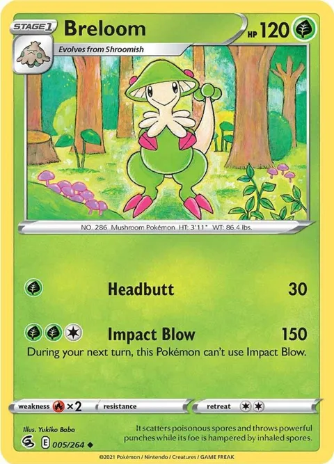 Breloom #005/264 Reverse Holofoil Pokémon card from Fusion Strike