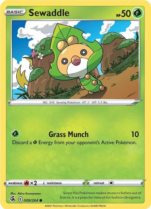 Sewaddle #009/264 Pokémon card from Fusion Strike