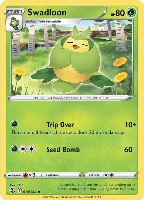 Swadloon #010/264 Pokémon card from Fusion Strike